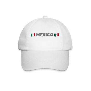 Mexiko-Stadt – Mexiko-Flaggen - Baseballkappe - Weiß/Weiß - Vorne