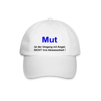 Mut Abenteuer leben - Baseballkappe - Weiß/Weiß - Vorne