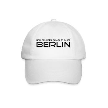 Ich bin ein Single aus Berlin - Schwarz - Baseballkappe - Weiß/Weiß - Vorne