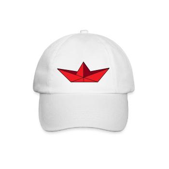 Papierschiff rot - Baseballkappe - Weiß/Weiß - Vorne