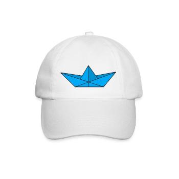 Papierschiff Türkis - Baseballkappe - Weiß/Weiß - Vorne