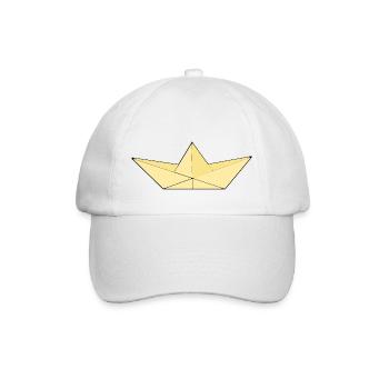 Papierschiff beige/gelb - Baseballkappe - Weiß/Weiß - Vorne