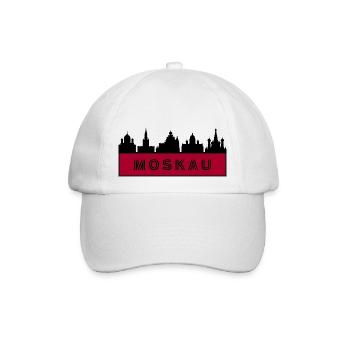 Stadt Moskau - Russland - Baseballkappe - Weiß/Weiß - Vorne