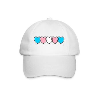 Transgender Herzen transsexuell trans* Herz trans - Baseballkappe - Weiß/Weiß - Vorne