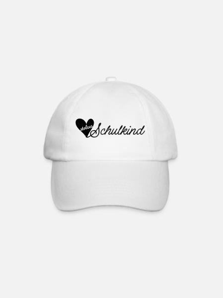 stolzes Schulkind schwarz - Baseballkappe - Weiß/Weiß
