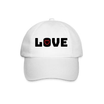 Love Heart red - Baseballkappe - Weiß/Weiß - Vorne