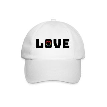Love Heart Rainbow black - Baseballkappe - Weiß/Weiß - Vorne