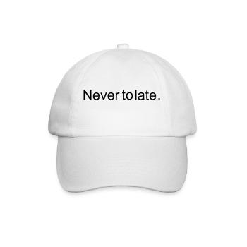 Never to late - Baseballkappe - Weiß/Weiß - Vorne