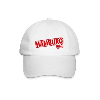 Hamburg - 040 - Hansestadt - Alster - Elbe - Baseballkappe - Weiß/Weiß - Vorne