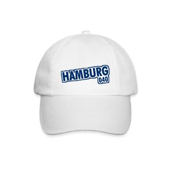 Hamburg - 040 - Hansestadt - Alster - Elbe - Baseballkappe - Weiß/Weiß - Vorne