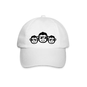affen cool 1 - Baseballkappe - Weiß/Weiß - Vorne