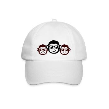 affen cool - Baseballkappe - Weiß/Weiß - Vorne