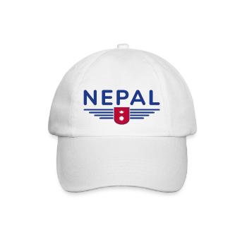 Nepal Design – Himalaya Abenteuer - Baseballkappe - Weiß/Weiß - Vorne