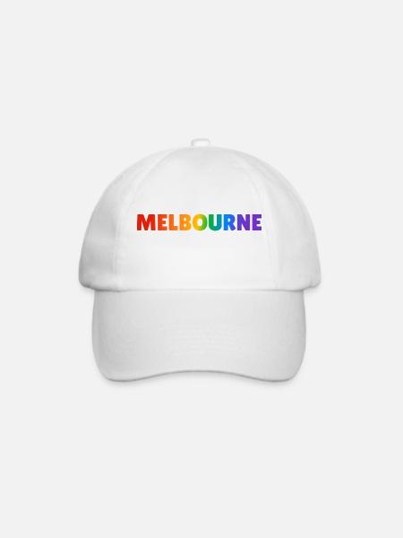 Melbourne Regenbogen LGBTQ Gay Pride - Baseballkappe - Weiß/Weiß