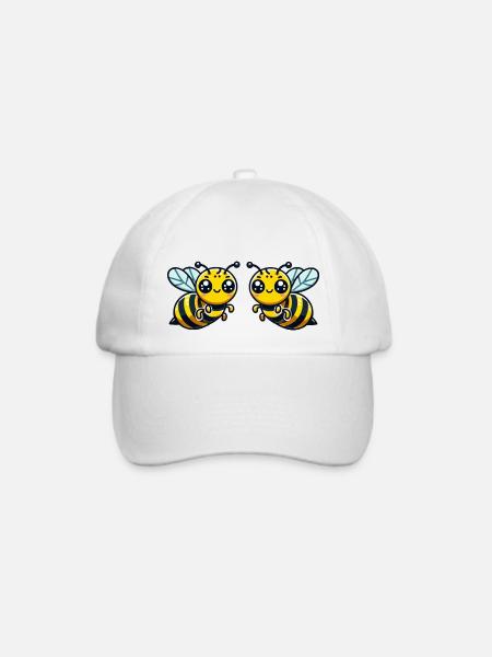 bienen wespe 2 - Baseballkappe - Weiß/Weiß