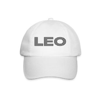 LEO – Checkerboard Zodiac Statement - Baseballkappe - Weiß/Weiß - Vorne