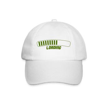 Retro Ladebildschirm Grün - Baseballkappe - Weiß/Weiß - Vorne