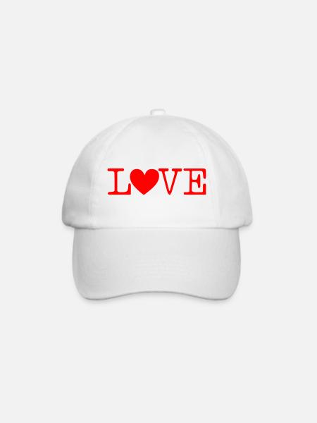 Love - Baseballkappe - Weiß/Weiß