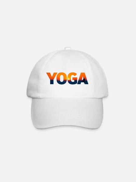 Yoga in der Dämmerung - Baseballkappe - Weiß/Weiß