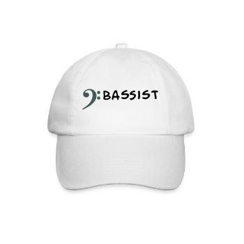 Ich spiele Bass - Ich bin Bassist - Baseballkappe - Weiß/Weiß - Vorne