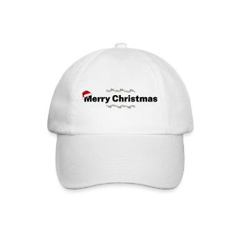 Merry Christmas – Festliches Design - Baseballkappe - Weiß/Weiß - Vorne