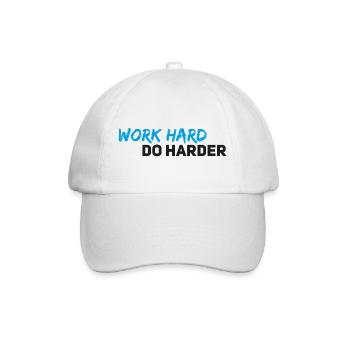 Work hard do harder - Baseballkappe - Weiß/Weiß - Vorne