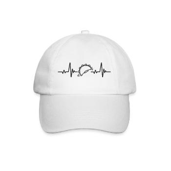 Tamburin, Rhythmus, Schlaginstrument, Musik, Herz, - Baseballkappe - Weiß/Weiß - Vorne
