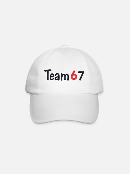 Team 6 7 – Kollektives Textdesign - Baseballkappe - Weiß/Weiß