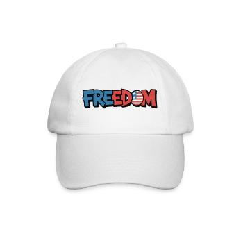 Freedom Typografie Statement Design - Baseballkappe - Weiß/Weiß - Vorne