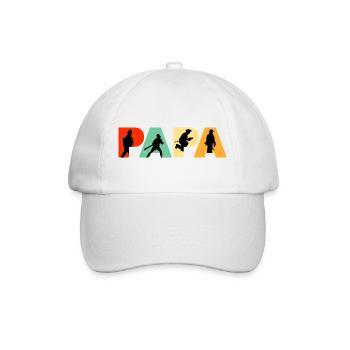 Papa Feuerwehrmann Retro Feuerwehrmann Held Papa - Baseballkappe - Weiß/Weiß - Vorne