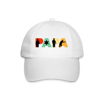 Papa Sheriff Polizeibeamter Polizeigeschenk - Baseballkappe - Weiß/Weiß - Vorne