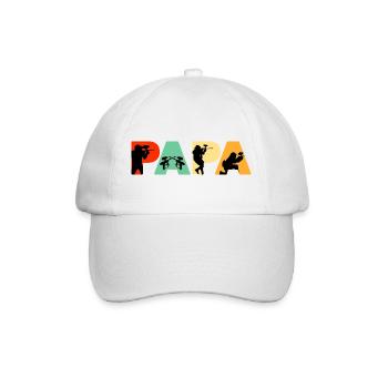 Paintball Papa Retro Silhouette Sportdesign - Baseballkappe - Weiß/Weiß - Vorne