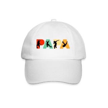 Papa Dancer Retro Street Dance Silhouette - Baseballkappe - Weiß/Weiß - Vorne