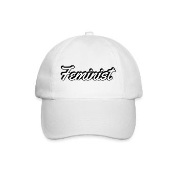 Feministisches Skript auf Bekleidung - Baseballkappe - Weiß/Weiß - Vorne