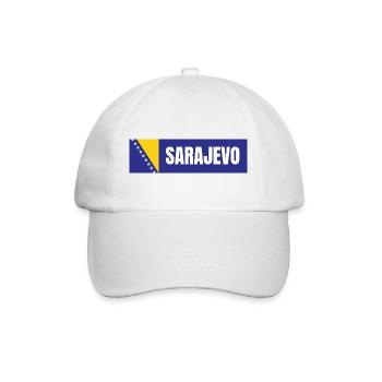 Sarajevo in Bosnien und Herzegowina Flaggenfarben - Baseballkappe - Weiß/Weiß - Vorne