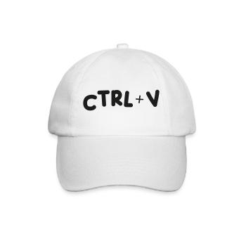 STRG+V Einfügen -Geschenk für IT und Zwillinge - Baseballkappe - Weiß/Weiß - Vorne