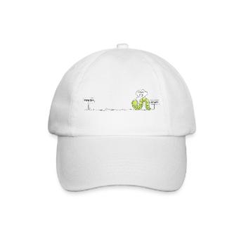Inchworm Wurm Motivation Schritt für Schritt Humor - Baseballkappe - Weiß/Weiß - Vorne