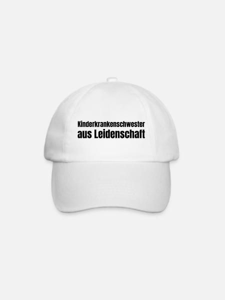 Kinderkrankenschwester aus Leidenschaft Geschenk - Baseballkappe - Weiß/Weiß