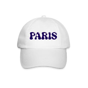 Pariser Glänzende Marineblaue Patentbriefe - Baseballkappe - Weiß/Weiß - Vorne