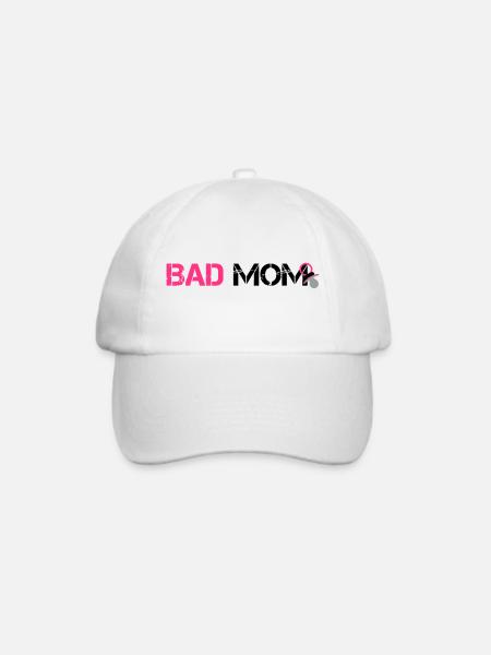 Bad Mom - Baseballkappe - Weiß/Weiß