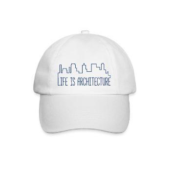 Architekt / Architektur: Life Is Architecture - Baseballkappe - Weiß/Weiß - Vorne