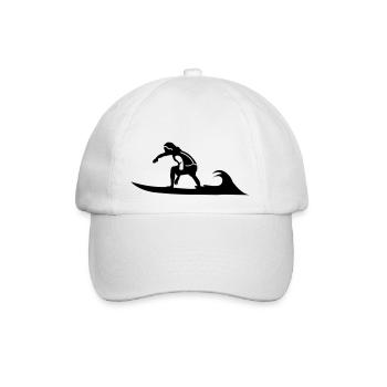 surfer welle surfbrett strand brandung - Baseballkappe - Weiß/Weiß - Vorne