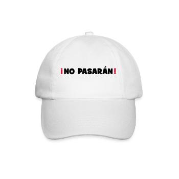 No Pasaran - Sie kommen nicht durch! - Baseballkappe - Weiß/Weiß - Vorne