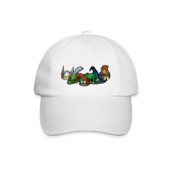 5 Hüte - Baseballkappe - Weiß/Weiß - Vorne
