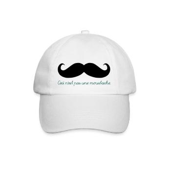 Ceci n'est pas une moustache - Baseballkappe - Weiß/Weiß - Vorne