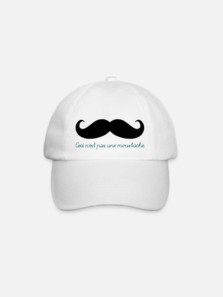 Ceci n'est pas une moustache - Baseballkappe - Weiß/Weiß