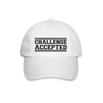 Challenge Accepted Design - Baseballkappe - Weiß/Weiß - Vorne