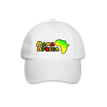 Africa - Afrika - Afrique - Mama Africa - Baseballkappe - Weiß/Weiß - Vorne