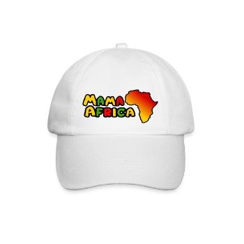 Africa - Afrika - Afrique - Mama Africa - Baseballkappe - Weiß/Weiß - Vorne