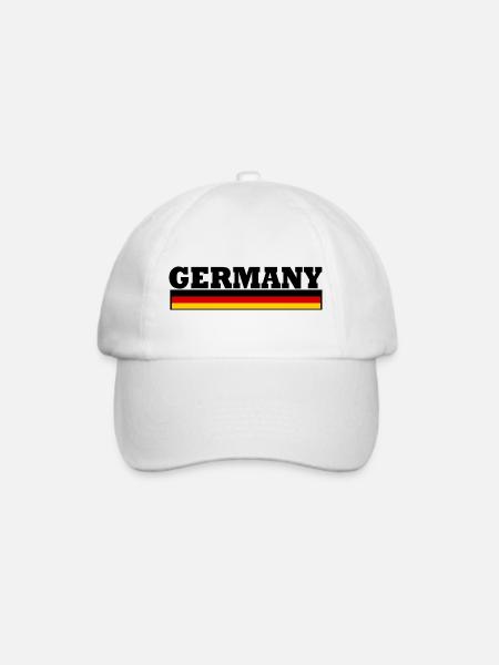 Deutschland Flagge - Germany - Baseballkappe - Weiß/Weiß